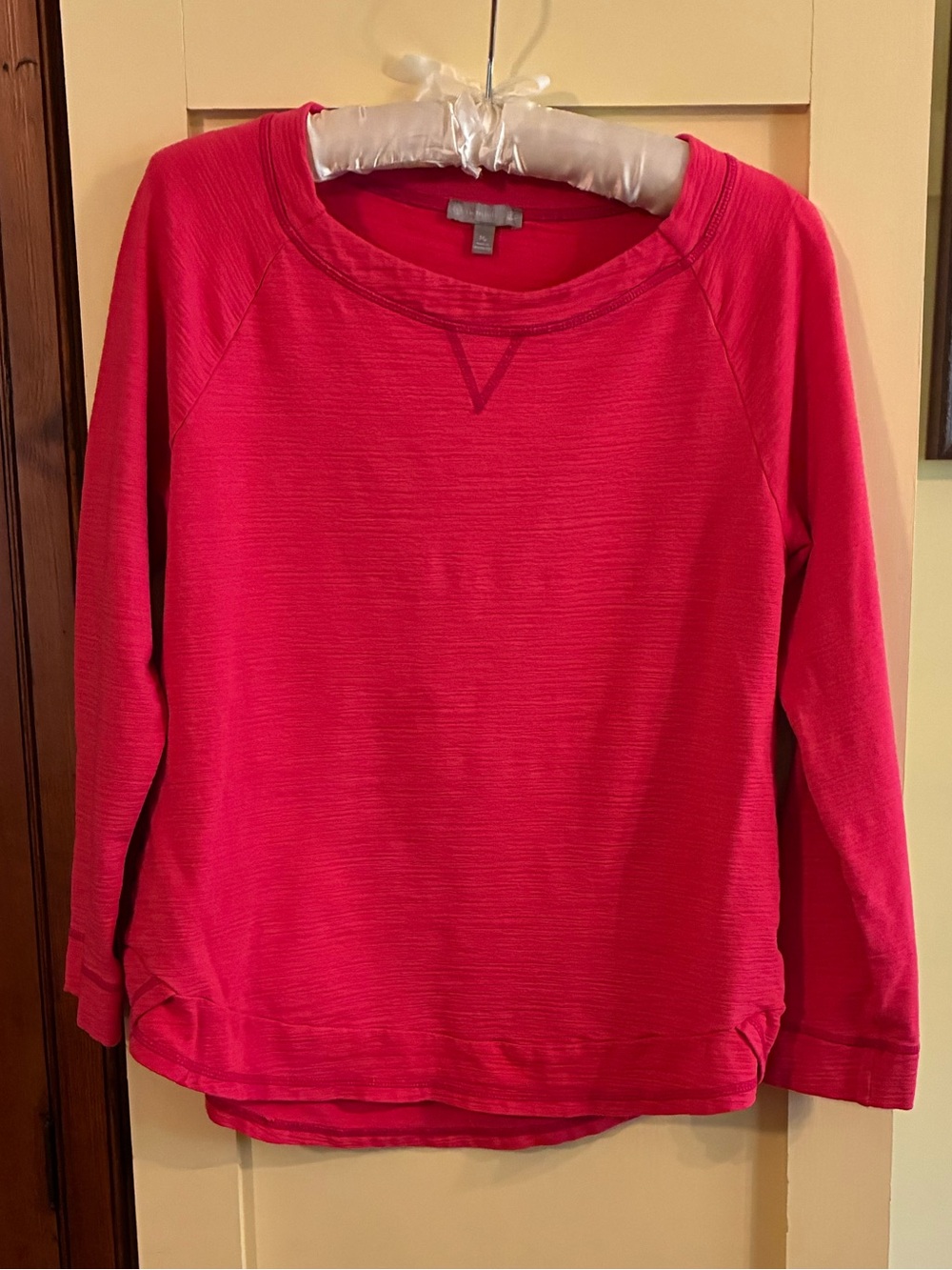 Talbots Pink Long-Sleeve Textured Crewneck Sweatshirt